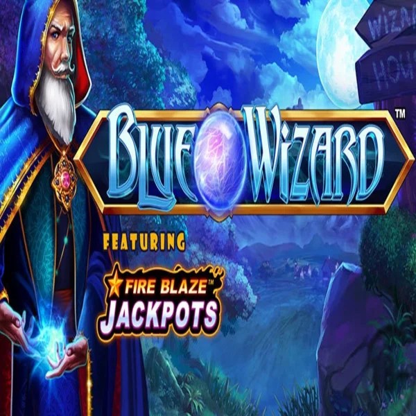 Blue Wizard Fire Blaze Jackpots logo – Slots by Rarestone Gaming at Betalice Casino